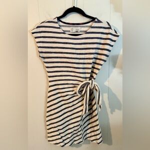 Anthropologie Saturday Sunday Yael Dress Striped Short Sleeve Tie Size XS